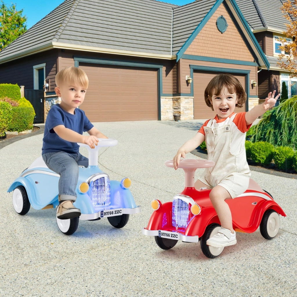 Giocattolo da cavalcare per bambini 19 a 36 mesi, Fari a LED e spazio portaoggetti sotto il sedile Azzurro-Biciclette e tricicli