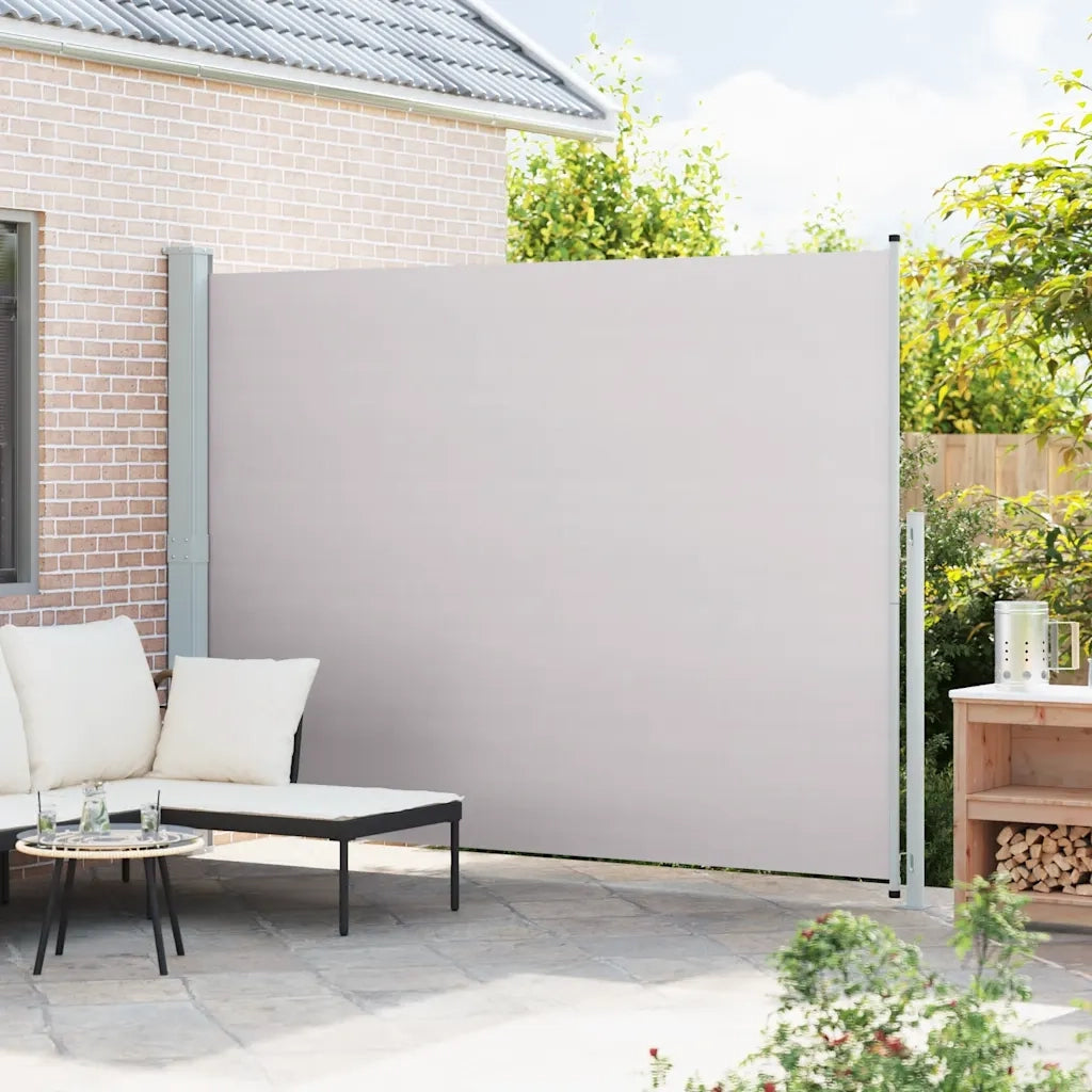 Tenda Laterale Retrattile per Patio 220x314 cm Grigia 313425