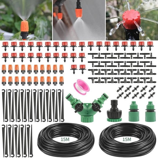 Sistema di Irrigazione 149 pezzi - 30 m Set di Irrigazione a Gocce per Giardino e Serra