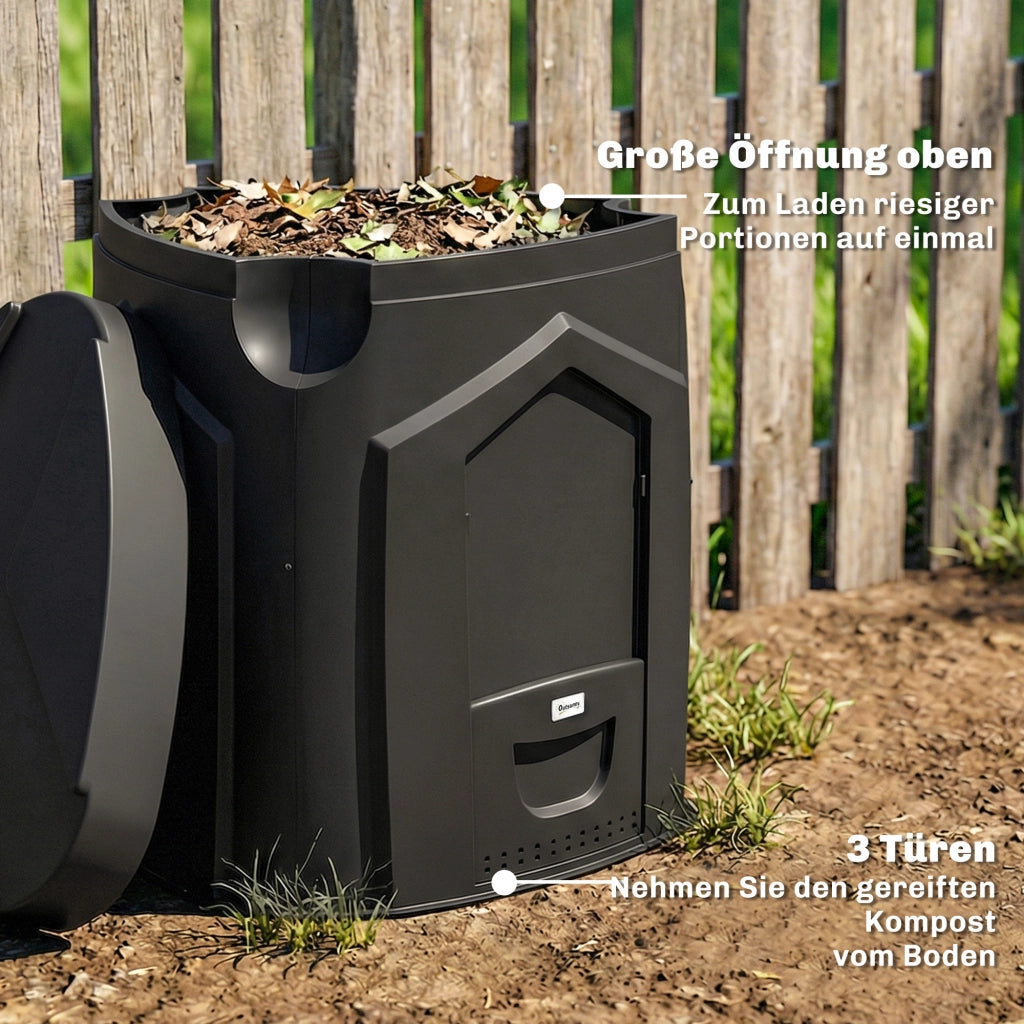 Compostiera Giardino 240L ¨C zephmum ¨C Nero