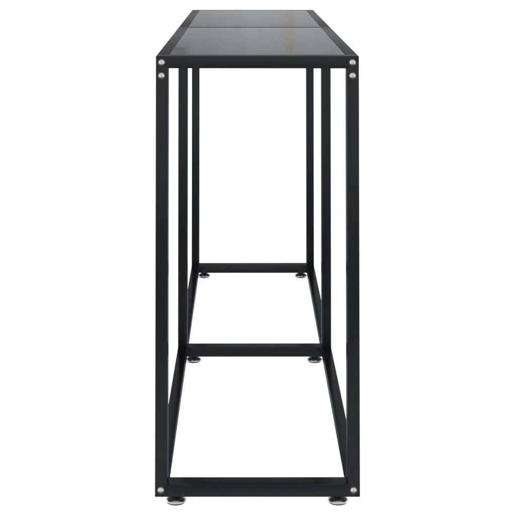 Tavolo Consolle Nero 160x35x75,5 cm in Vetro Temperato cod mxl 58907