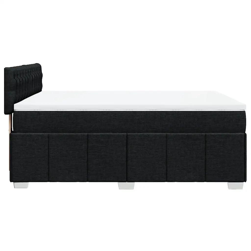 Giroletto a Molle con Materasso Nero 140x200 cm in Tessuto