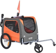 Carruccio per bicicletta per cani - Funzione jogger - 2in1 - Riutilizzabile - Bicicletta per cani - Fino a 30kg - XLarge - Arancione