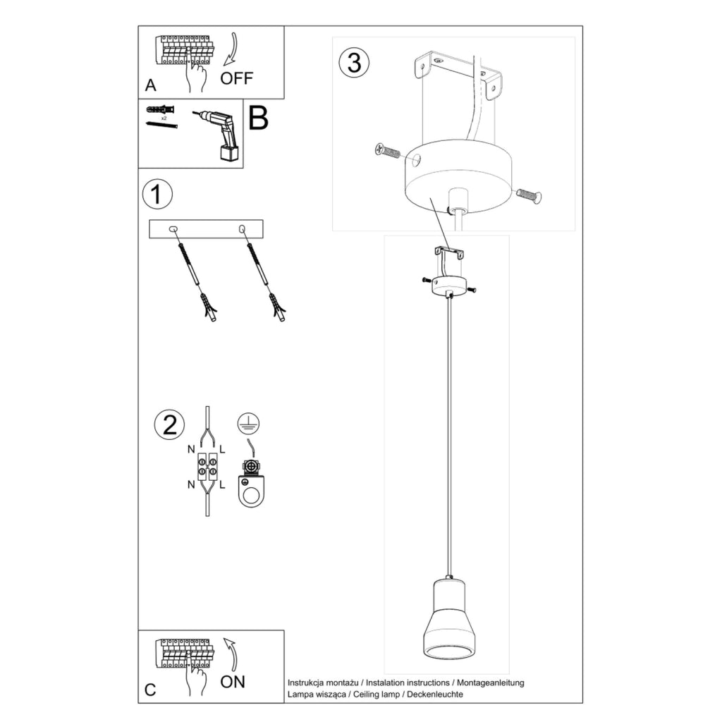 Lampada a sospensione QUBIC grigio