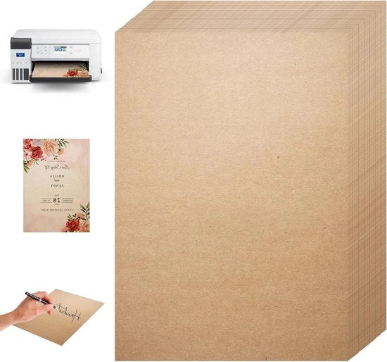 50 pacchi di carte in carta kraft A4 - 21 x 29,7 cm - carta marrone 200 g/m²