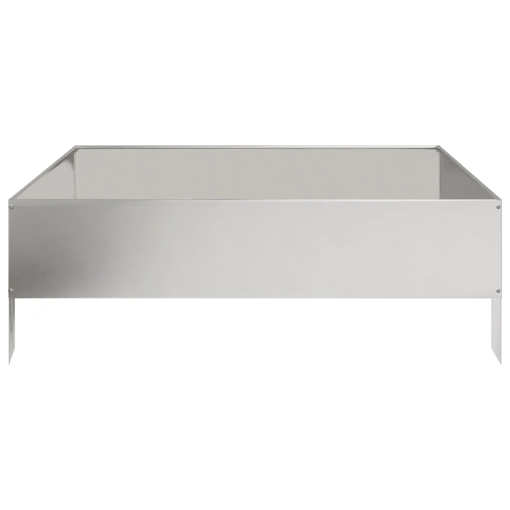 Fioriera Rialzata da Giardino 100x100x33,5 cm in Acciaio Inox