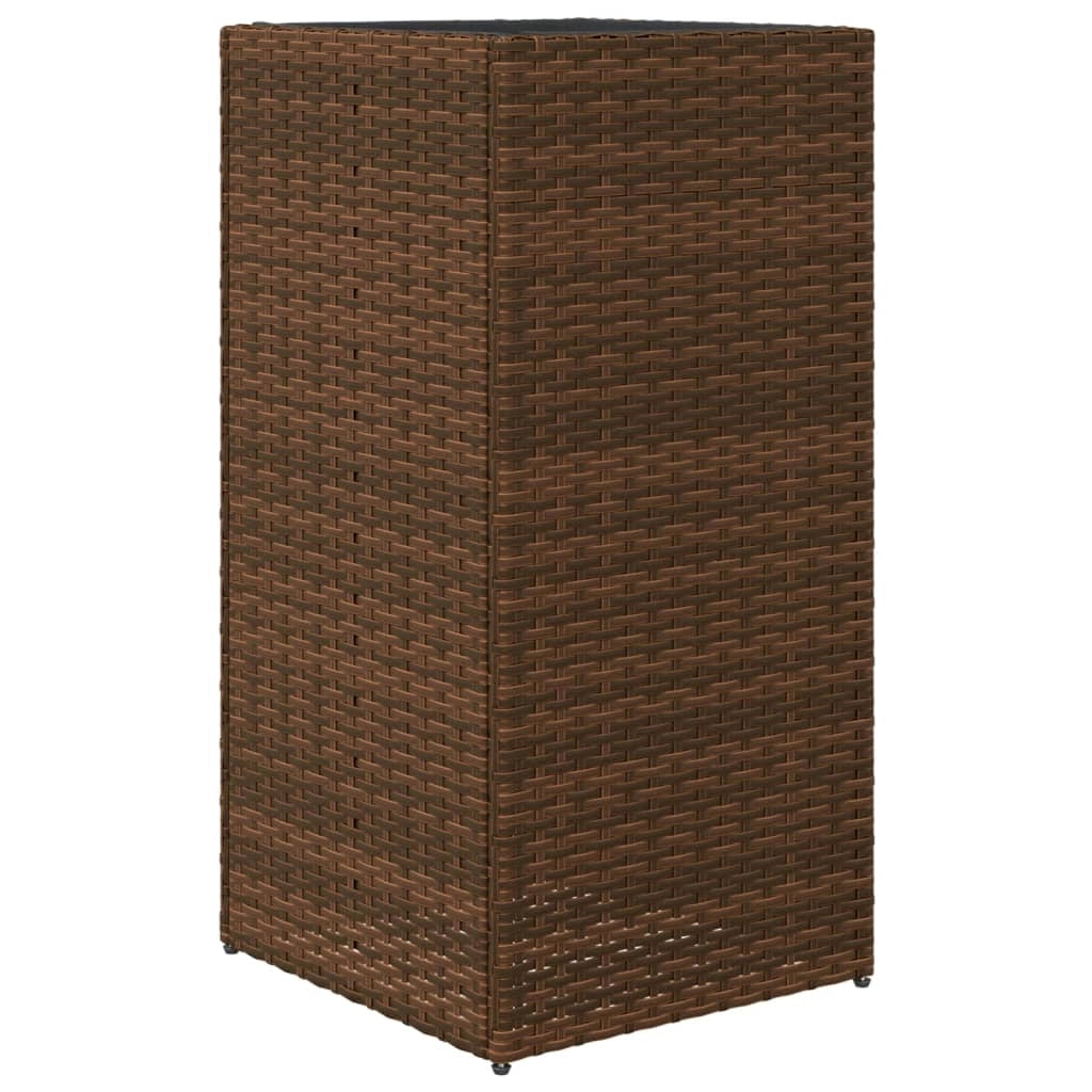 Fioriera rialzata per piante e fiori terrazza/giardino 40 x 40 x 80 cm resina intrecciata marrone 02_0037587