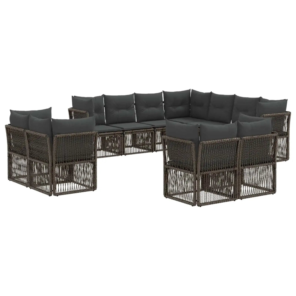 Set Divano da Giardino 11 pcs Grigio polyrattan 3434423