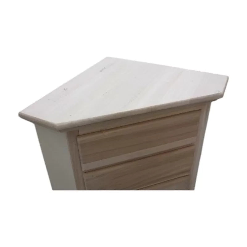 cassettiera ad angolo classica 5 cassetti legno grezzo 54x54x100 (5008) - Mobili 2G