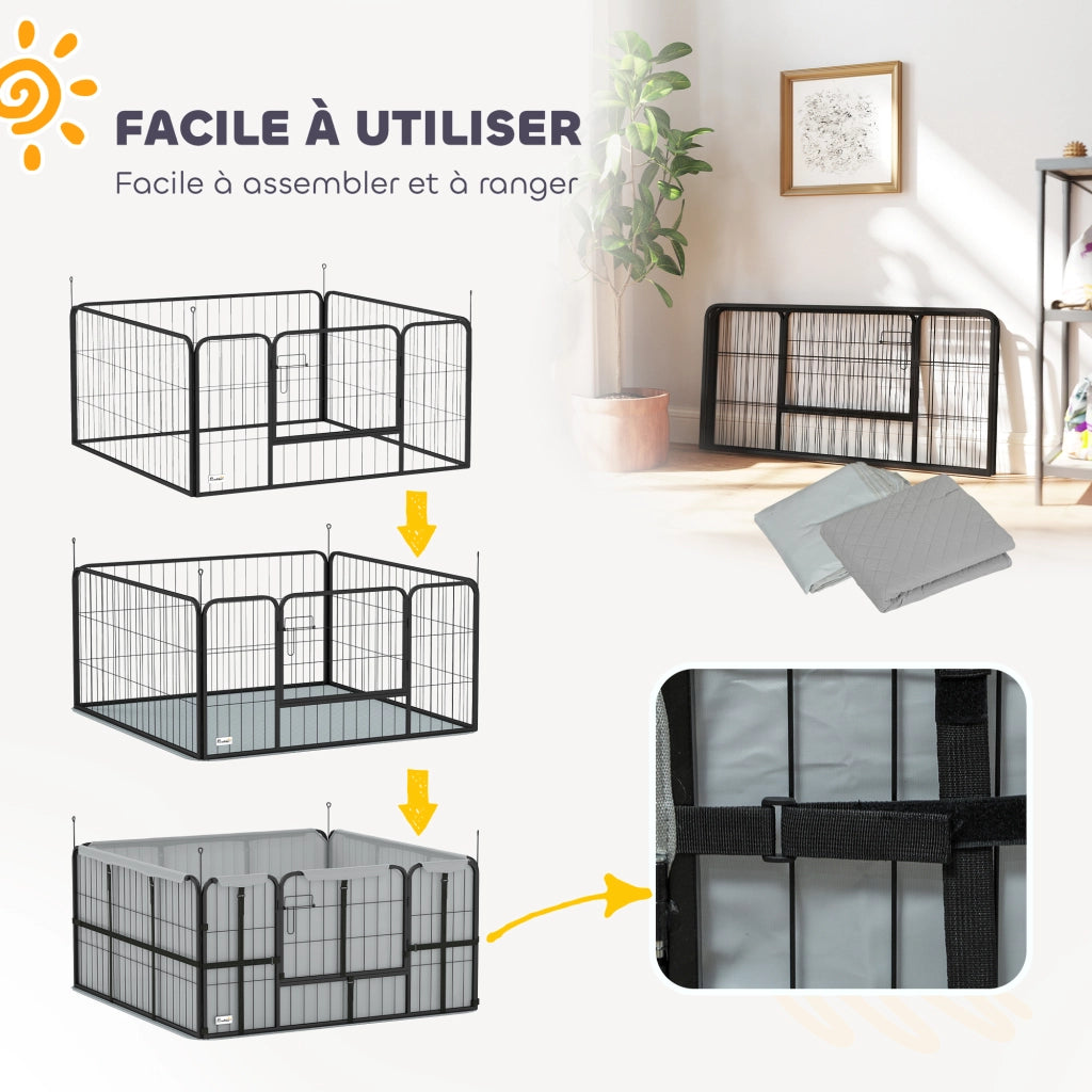 Cuccia per cani con porta ¨C zephmum ¨C 122x122x60 cm nero