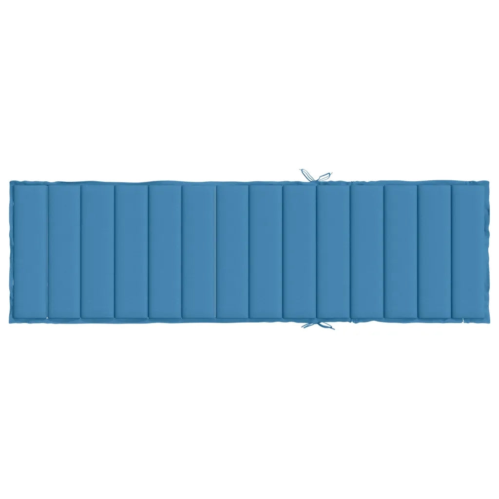 vidaXL Cuscino per Lettino Prendisole Blu Mélange 200x60x4 cm Tessuto