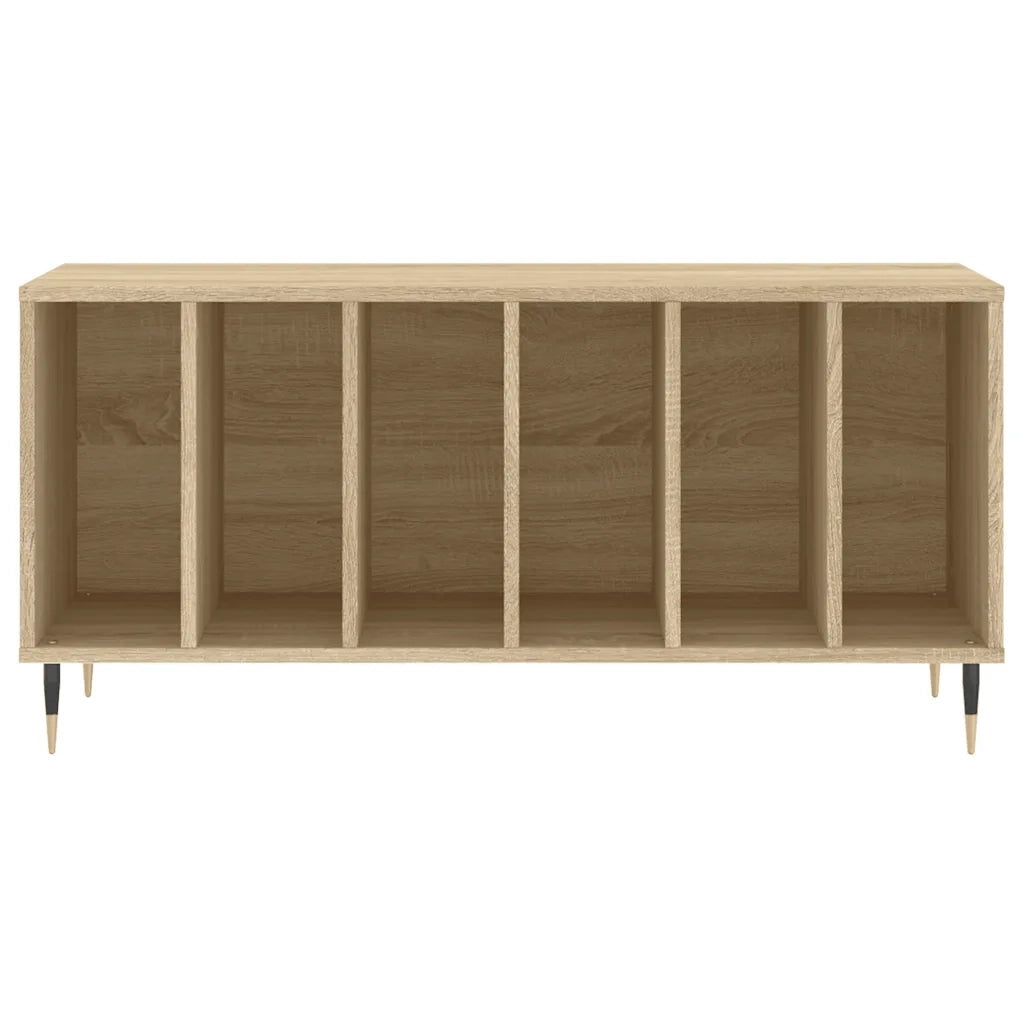 Pratico mobiletto vintage per dischi in vinile ideale per il soggiorno dimensioni 100 x 38 x 48 cm realizzato in legno composito di rovere Sonoma codice 02_0049142.