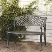 Panchina da Giardino 102 cm in Alluminio Pressofuso Nero