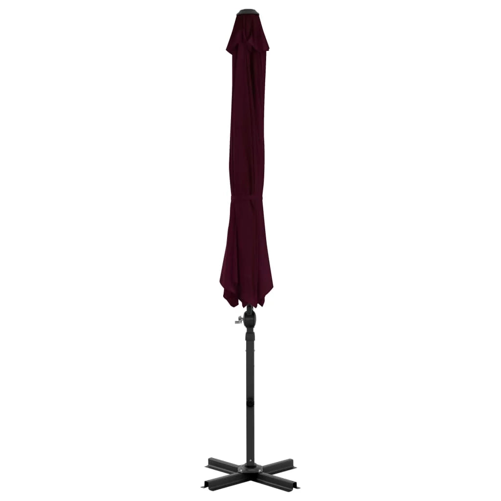 Ombrellone a braccio con palo in alluminio da 300 cm rosso bordeaux 02_0008499