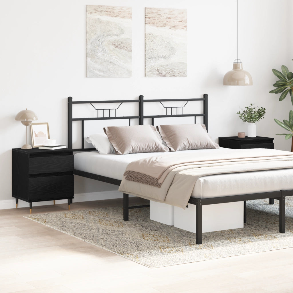 Comodini 2pcs Rovere nero 40x35x50 cm Legno ingegnerizzato