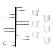 Tecnokit fioriera verticale Gemma cm 70x100 in acciaio, completa di 6 vasi pensili Comby diametro cm 14 e 6 vasi cm 10
