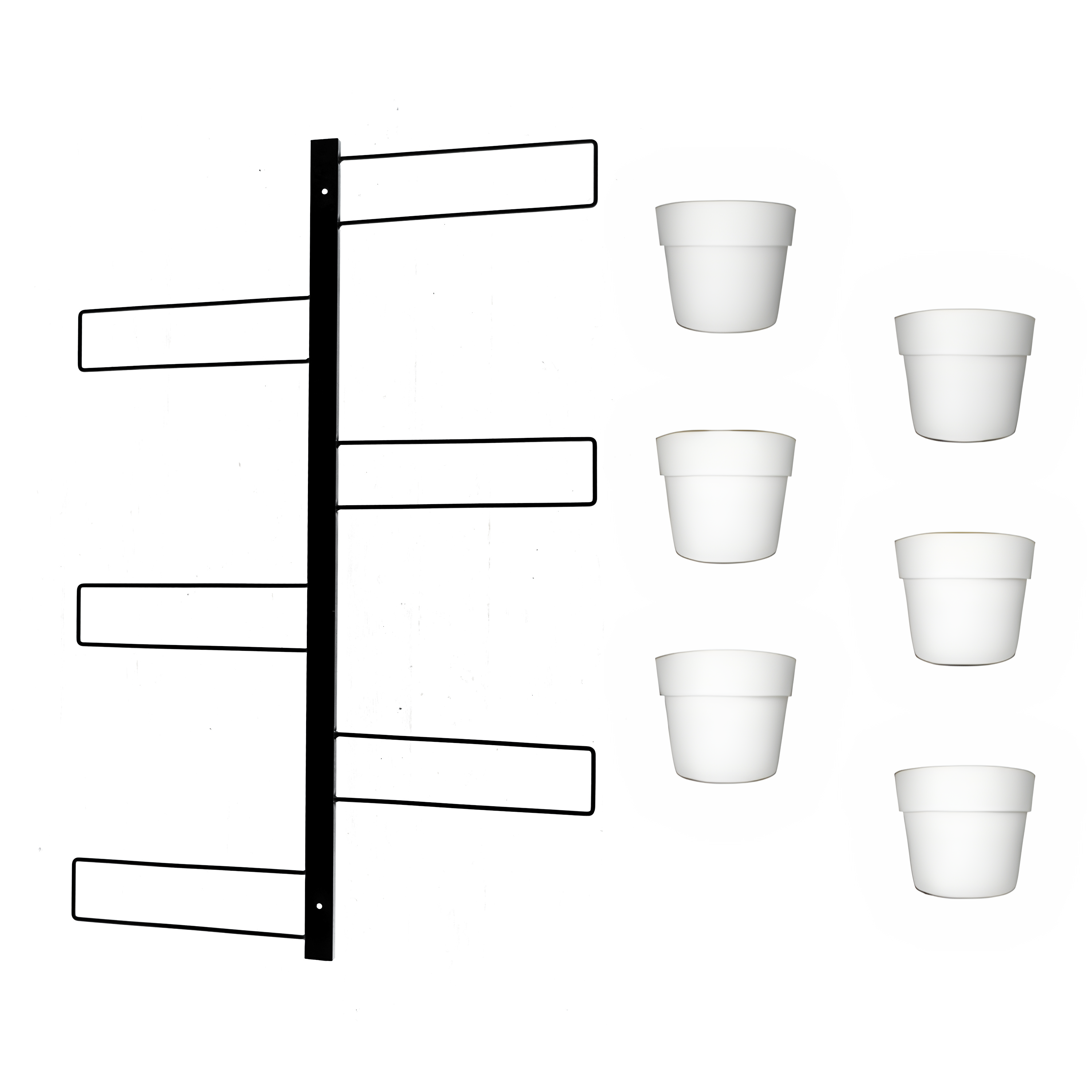 Tecnokit fioriera verticale Gemma cm 70x100 in acciaio, completa di 6 vasi pensili Comby diametro cm 14 e 6 vasi cm 10