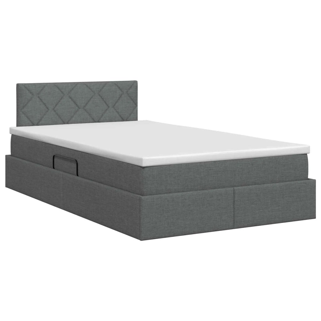 Letto con contenitore e materasso Grigio Scuro 120 x 200 cm 3458677