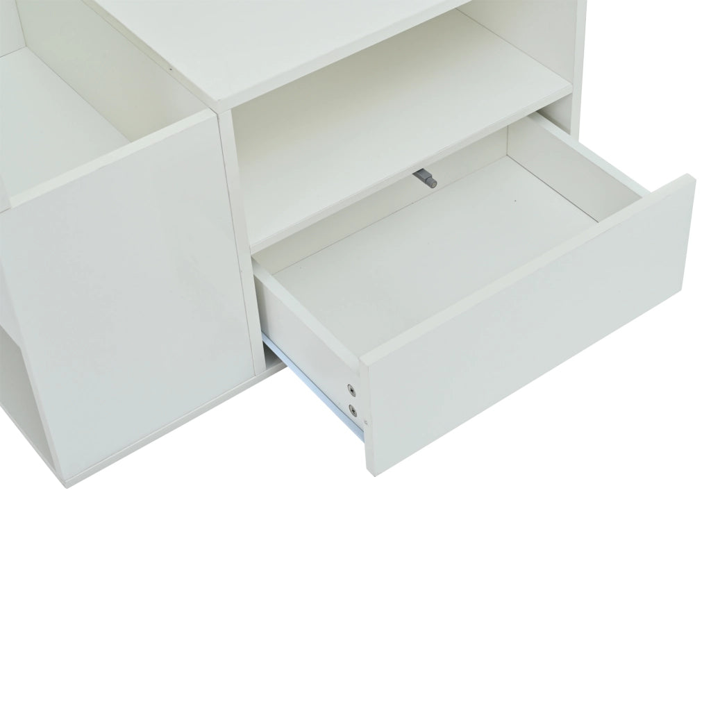 TAVOLINO DA SALOTTO 100 x 50 x 40 cm Bianco lucido con LED