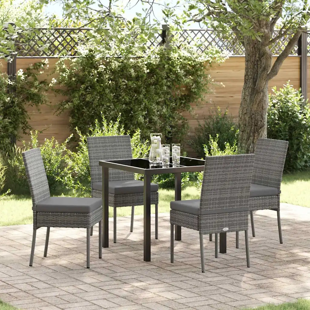 Set da Pranzo per Giardino 5 pcs Grigio