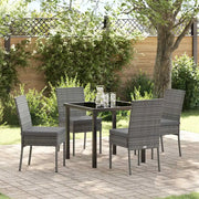 Set da Pranzo per Giardino 5 pcs Grigio