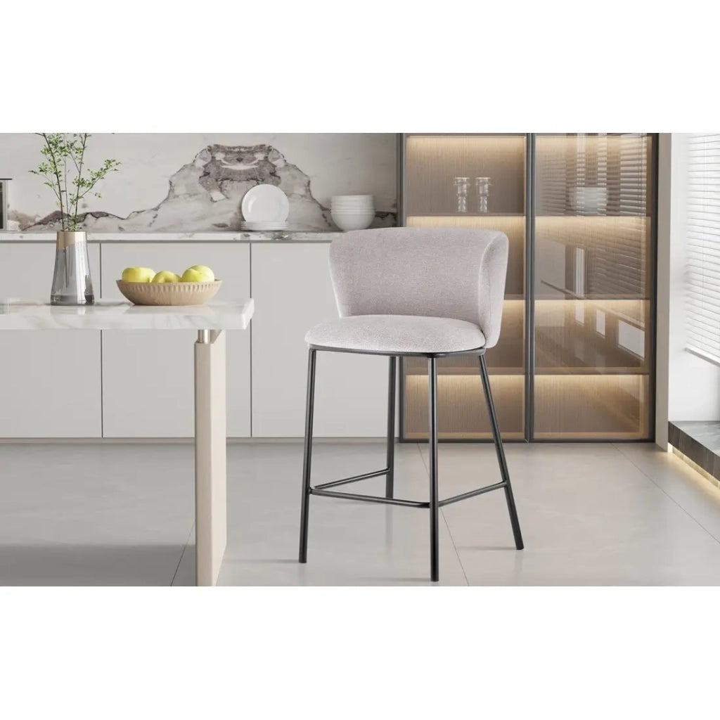 Sedia da banco ARTHUS – Tessuto beige – Design moderno H88,5 cm