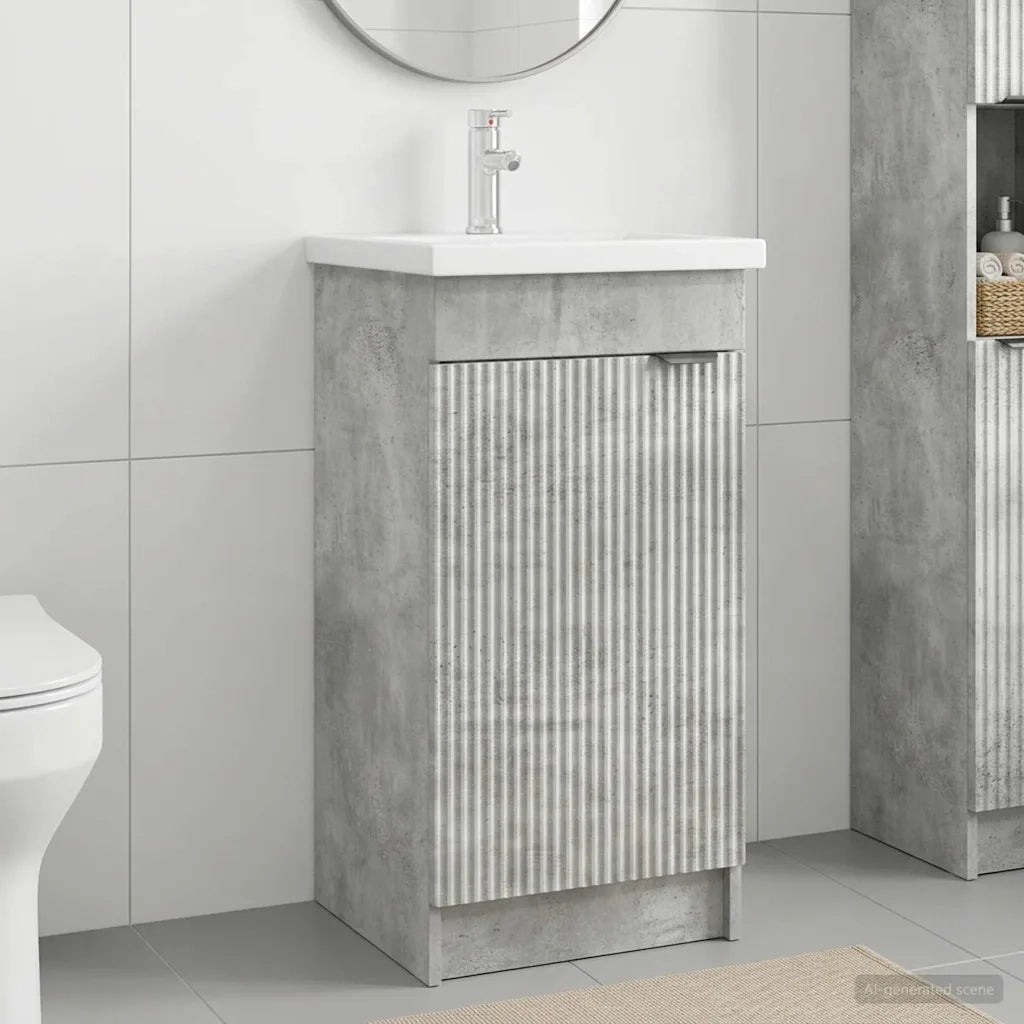 Mobile da bagno con lavabo Grigio Cemento 42 x 40 x 84,5 cm 890087