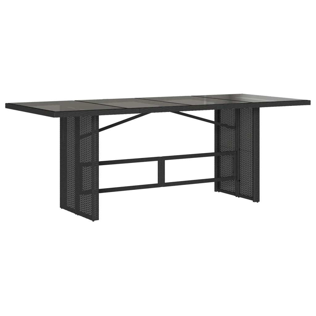 Set da Pranzo da Giardino 7 pz Nero con Cuscini in Polyrattan 3212251