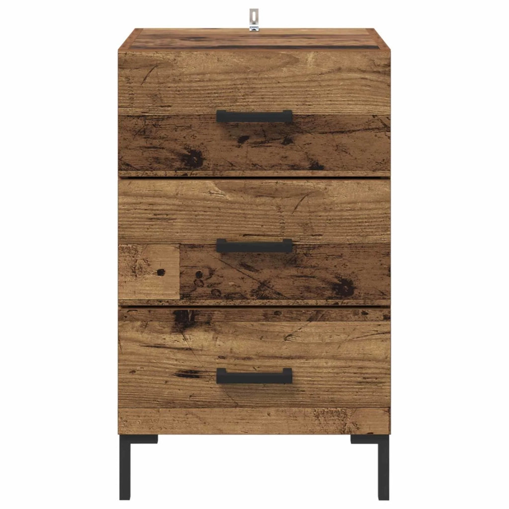 Armadio da Notte con cassetto Legno vecchio 40 x 40 x 66 cm 882116