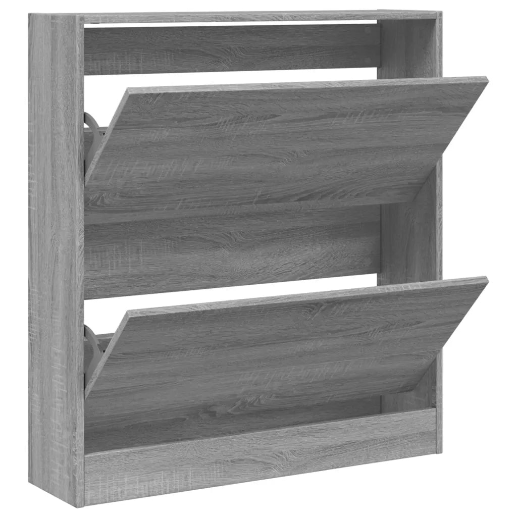 Scarpiera-Scaffale per scarpe Grigio Sonoma 80x21x87,5 cm in Legno Multistrato