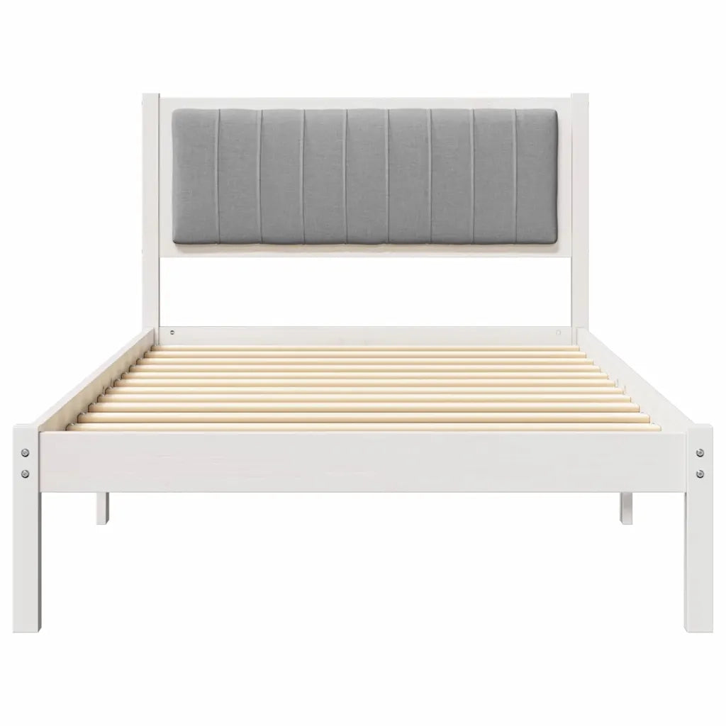 Letto con Testiera Rivestita-Struttura Letto con Testiera Grigio chiaro 100 x 200 cm 200349
