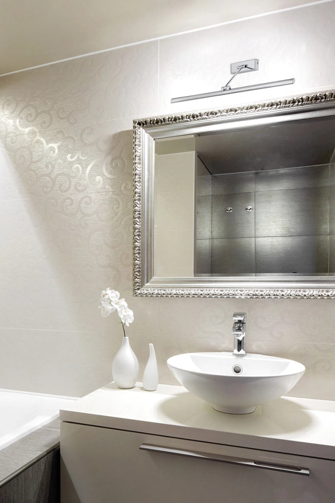 SAYA - Applique da Bagno LED 16W IP44 3000K 1250lm in Metallo Oro Satinato - Illuminazione per Specchi e Quadri - Rossini Group