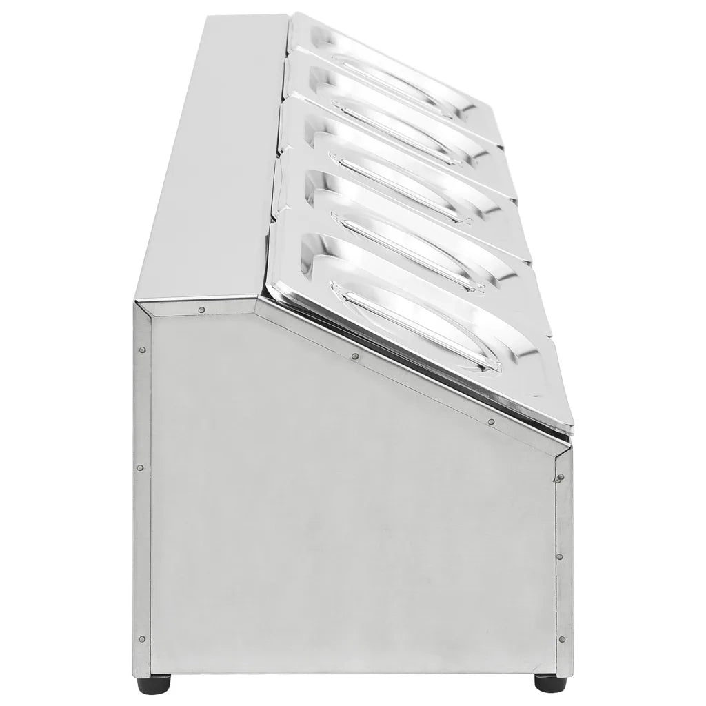 Supporto Gastronorm con 5 Contenitori GN 1/6 in Acciaio Inox 51222