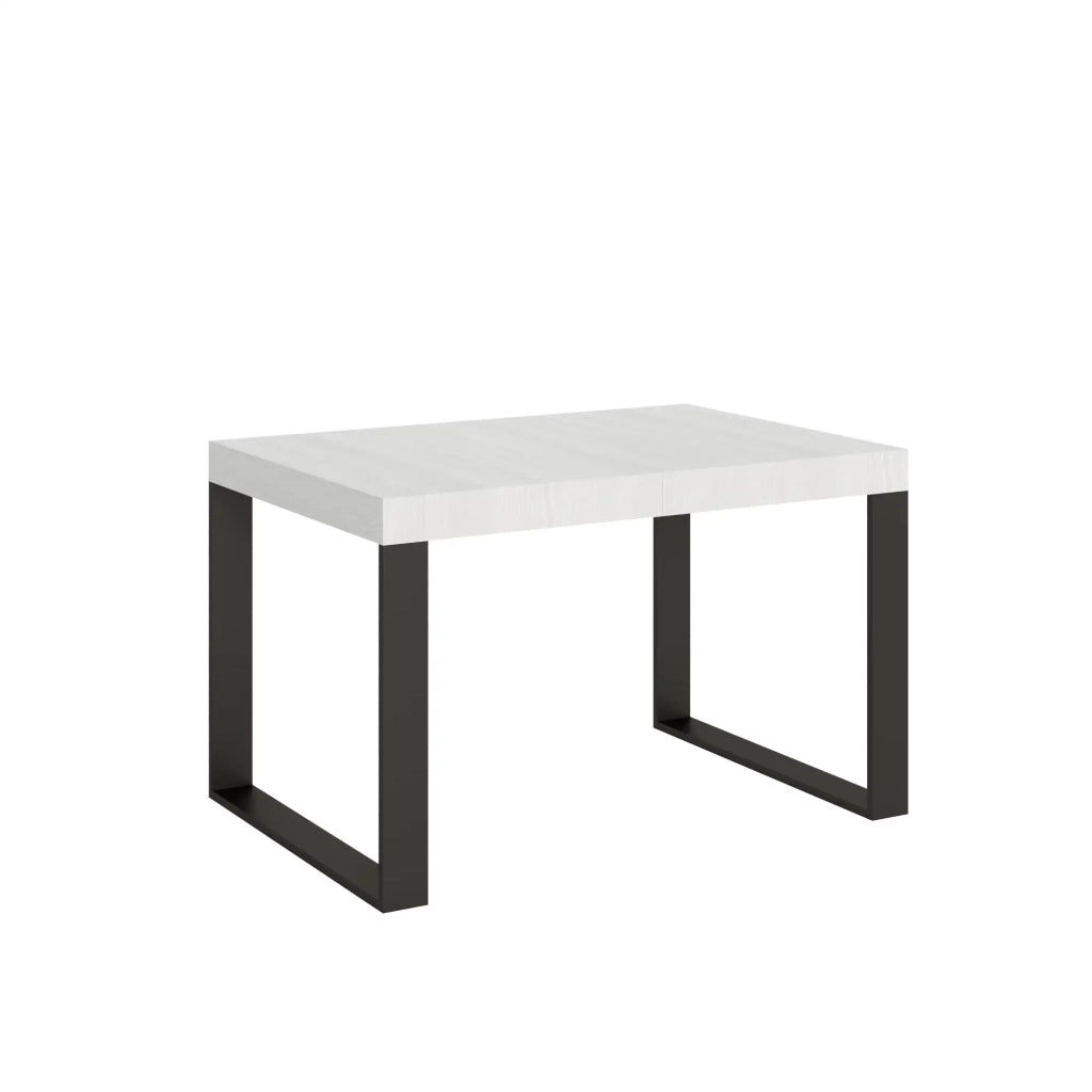 Tavolo allungabile 120/224x90 cm Tecno colore bianco frassino gambe antracite
