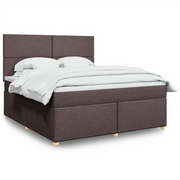 Giroletto a Molle con Materasso Marrone Scuro 180x200cm Tessuto 3291355