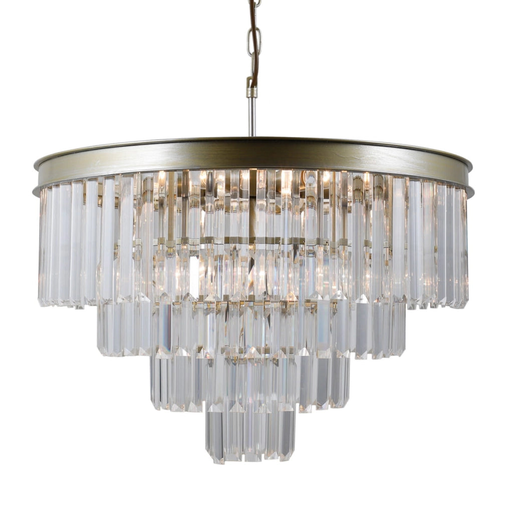 Lampadario Italux Verdes cristallo oro champagne 8xE14