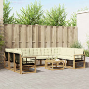 Set di divani da esterno con cuscino 10 pcs Bianco e Crema