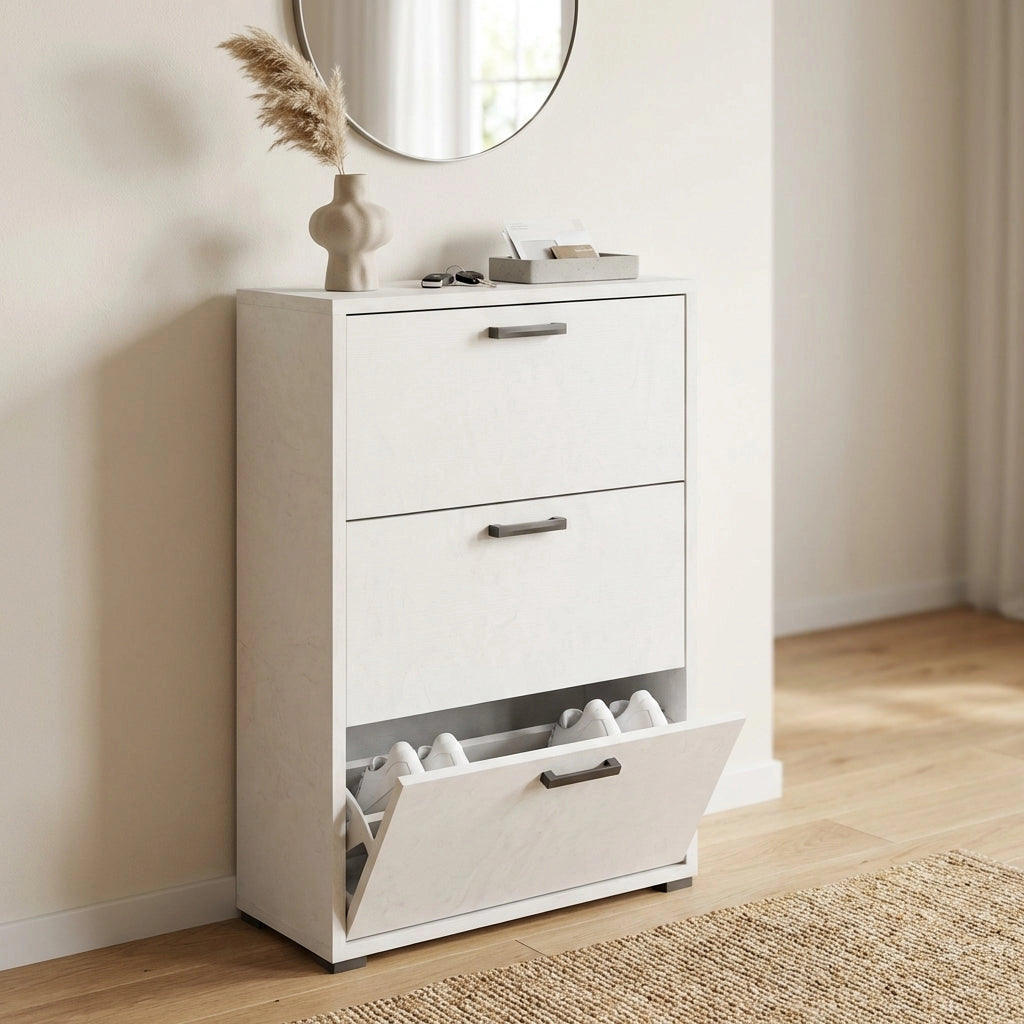 Scarpiera 3 ante a ribalta in Legno Composito cm 75 3x33x115 7 - WILLIS