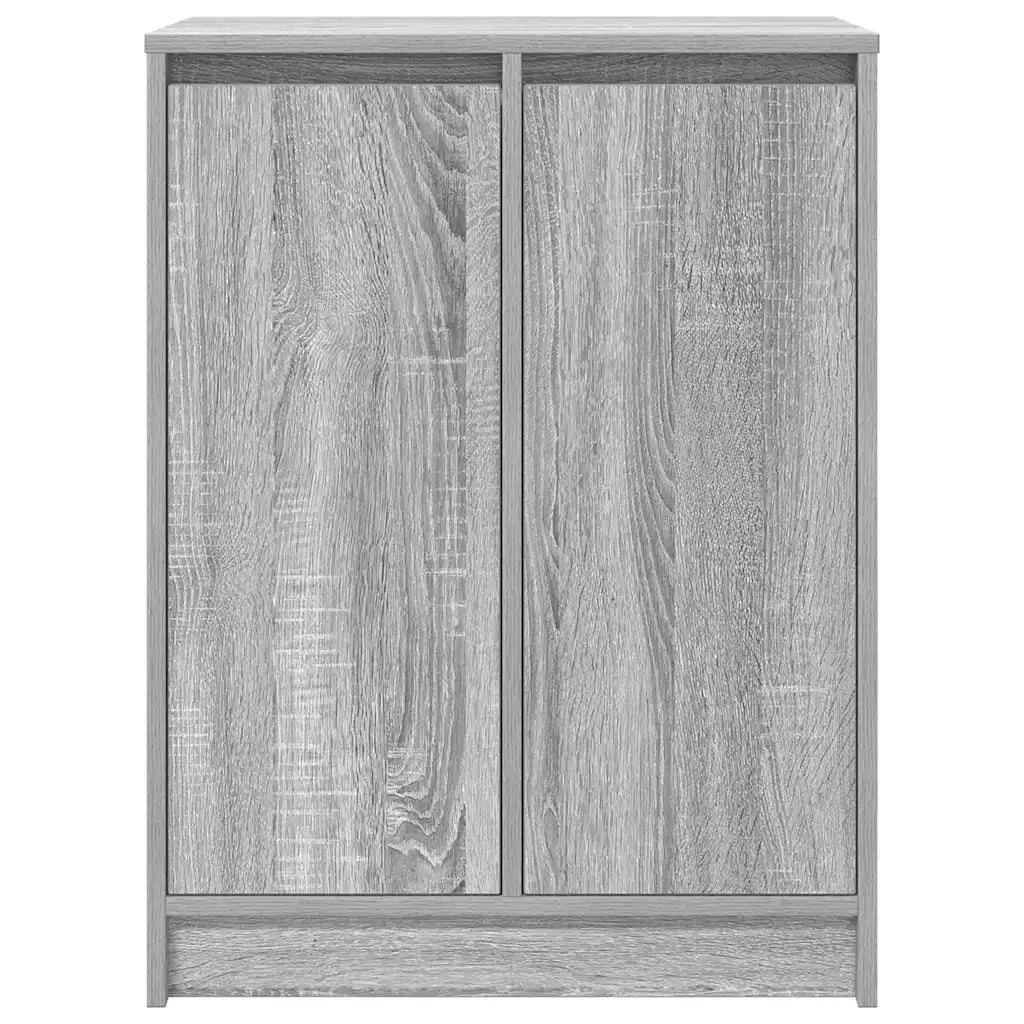 Scarpiera moderna con 2 ante e 8 ripiani 57 x 34 x 76 cm legno composito grigio 02_0051774