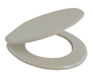 Sedile WC Universale in MDF Champagne con Cerniere Regolabili in Acciaio Inox