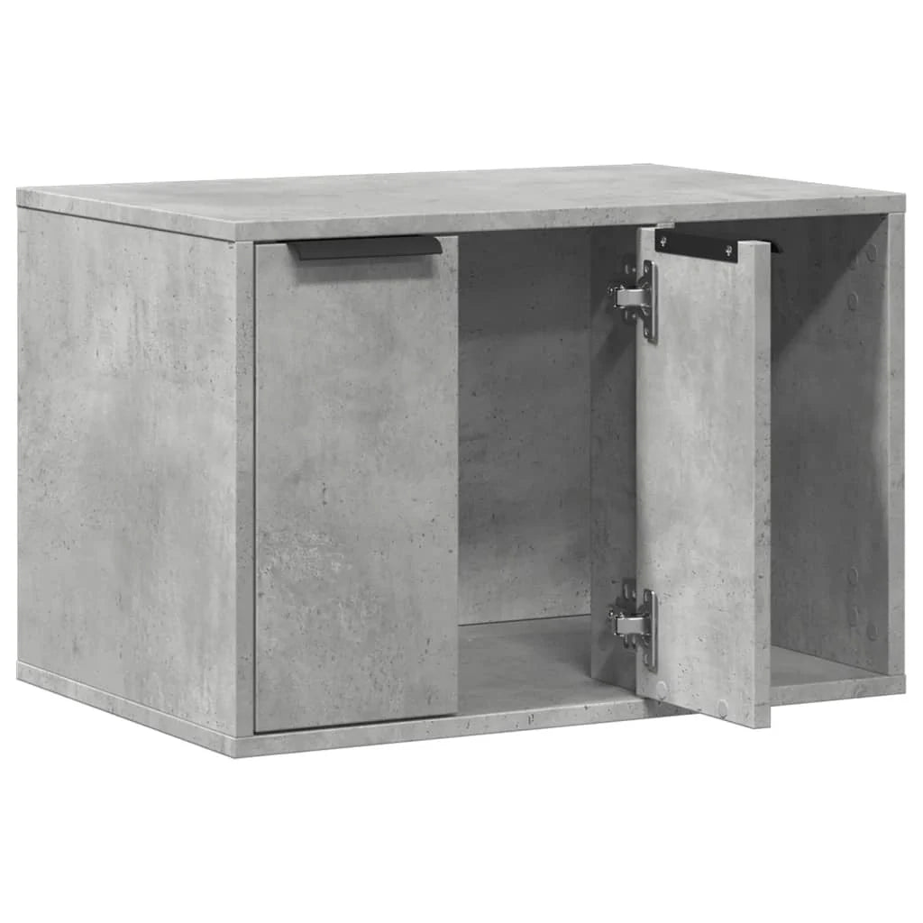 Mobiletto per lettiera per gatti in legno ingegnerizzato grigio 02_0043322