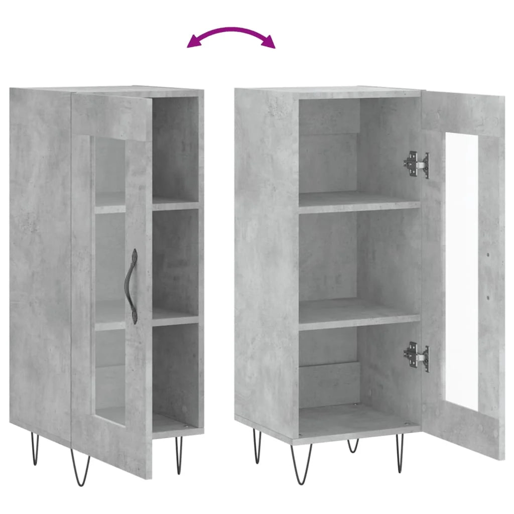 Buffet credenza cassettiera armadio mobile contenitore organizer per cucina soggiorno salotto 34,5 x 34 x 90 cm legno ingegnerizzato grigio 02_0031906