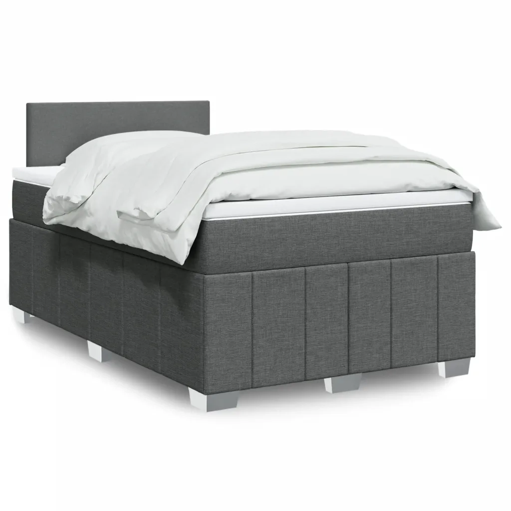 Giroletto a Molle con Materasso Grigio Scuro 120x200 cm Tessuto 3287029