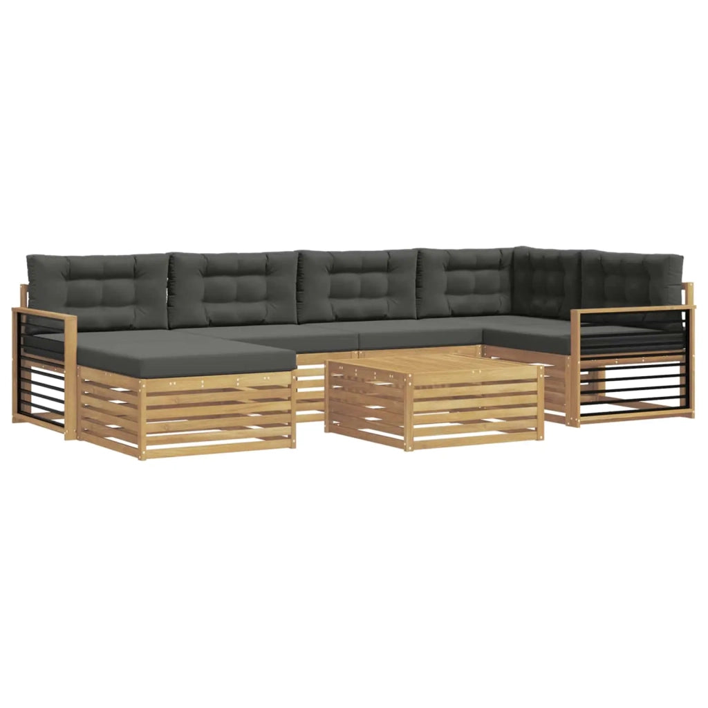 Set di divani da esterno con cuscino 7 pcs Bianco e Antracite