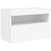 Mobile TV multimediale scaffale TV credenza mobile TV sala da pranzo soggiorno camera da letto montaggio a parete con luci LED 60 x 30 x 40 cm bianco 02_0027898