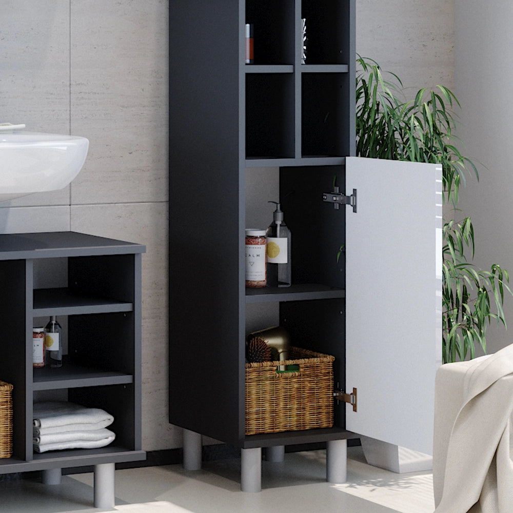 Mobiletto bagno Fynn Bianco lucido 30 x 130.6 cm porta grande Vicco