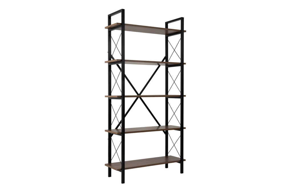 Libreria in legno "Elysian" - 90 x 33 x 180 cm - Noce canaletto