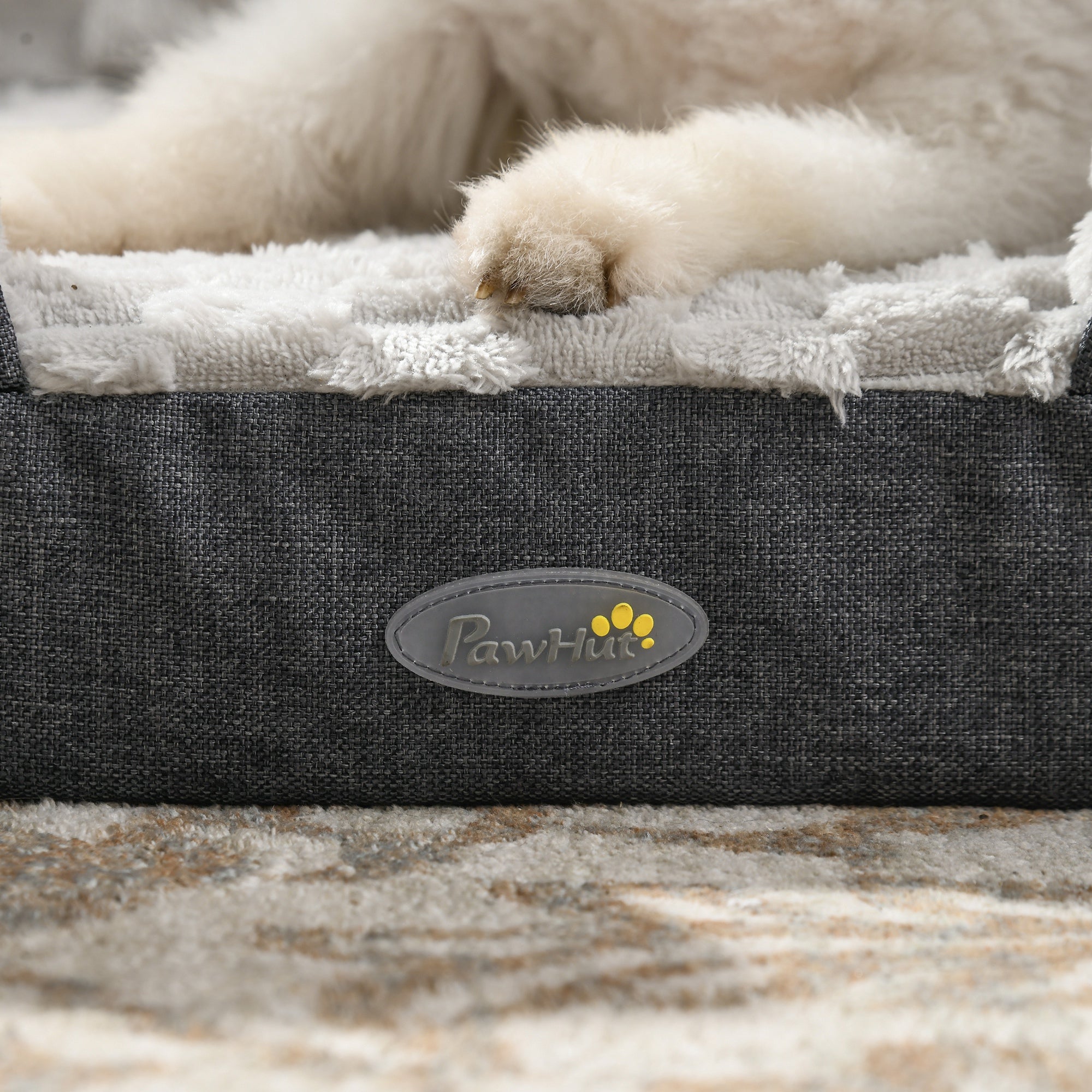 Cuccia per Cani Taglia Grande Imbottita con Cuscino Rimovibile Lavabile 120x80x22 cm Grigio Carbone