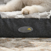 Cuccia per Cani Taglia Grande Imbottita con Cuscino Rimovibile Lavabile 120x80x22 cm Grigio Carbone