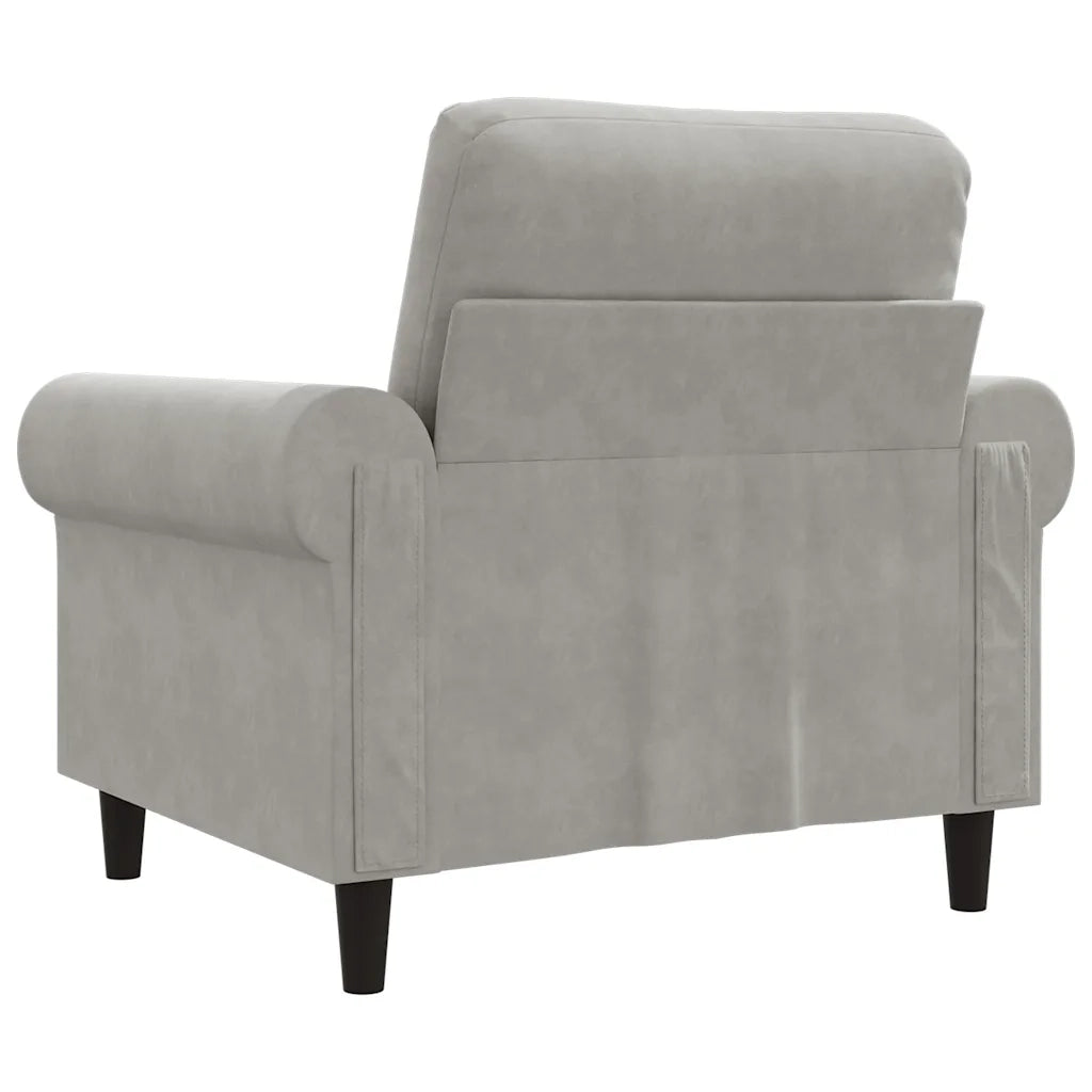 Poltrona-Divano Sedia Grigio Chiaro 60 cm Velluto 960457
